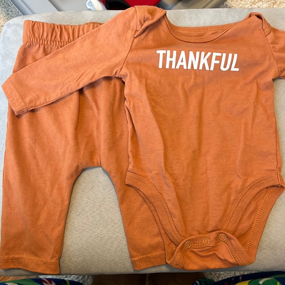 6/9 month Thanksgiving outfit. Long sleeve with matching pants